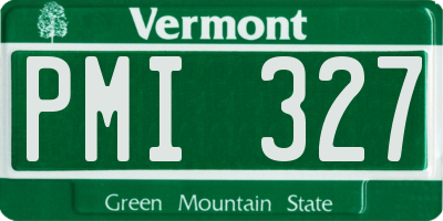 VT license plate PMI327