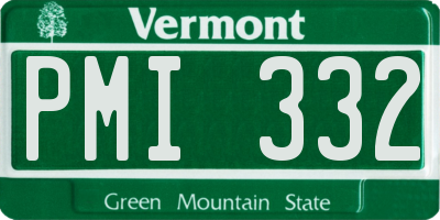 VT license plate PMI332