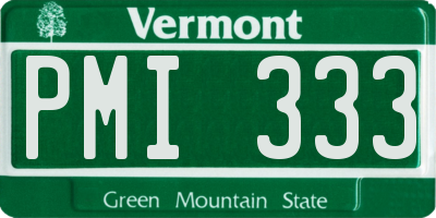 VT license plate PMI333