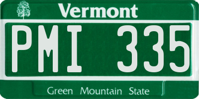 VT license plate PMI335