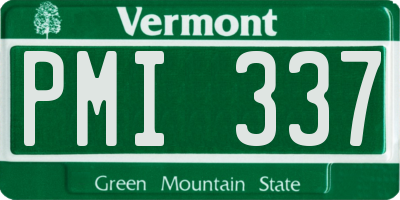 VT license plate PMI337