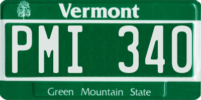 VT license plate PMI340