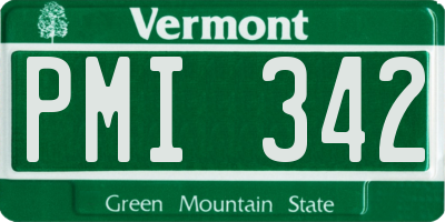 VT license plate PMI342
