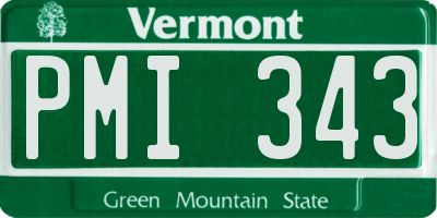 VT license plate PMI343