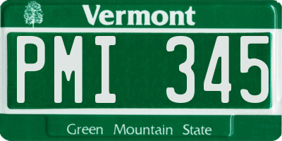 VT license plate PMI345