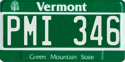 VT license plate PMI346