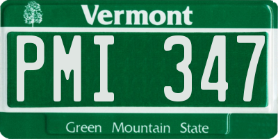 VT license plate PMI347