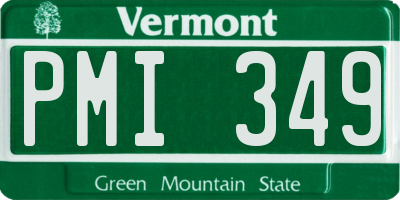 VT license plate PMI349
