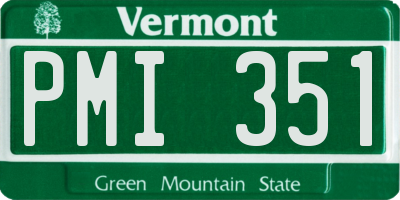 VT license plate PMI351