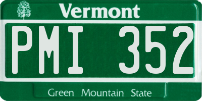 VT license plate PMI352