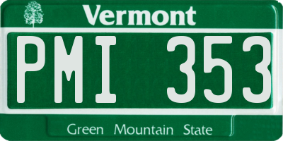 VT license plate PMI353