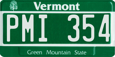 VT license plate PMI354