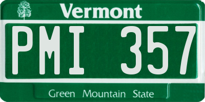 VT license plate PMI357