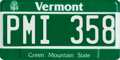 VT license plate PMI358