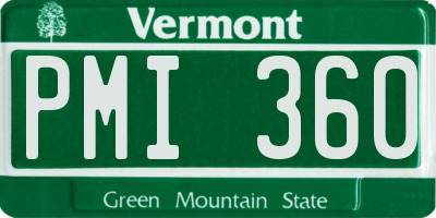VT license plate PMI360