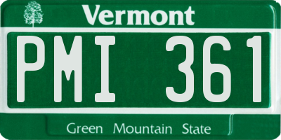 VT license plate PMI361