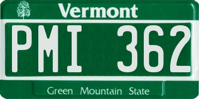 VT license plate PMI362