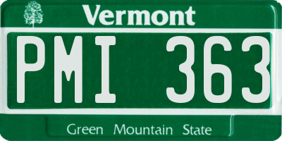 VT license plate PMI363