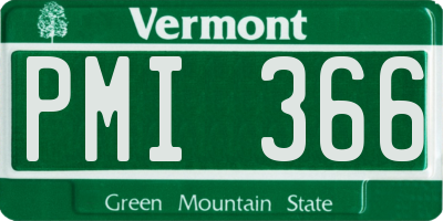 VT license plate PMI366