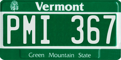 VT license plate PMI367