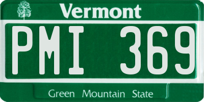 VT license plate PMI369