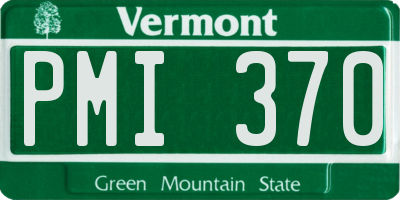 VT license plate PMI370