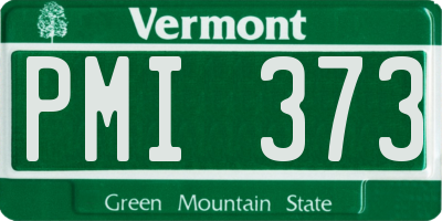 VT license plate PMI373