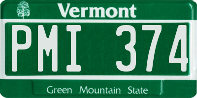 VT license plate PMI374