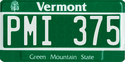 VT license plate PMI375