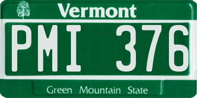 VT license plate PMI376