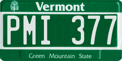 VT license plate PMI377