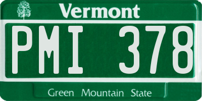 VT license plate PMI378