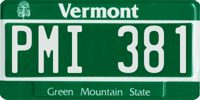 VT license plate PMI381