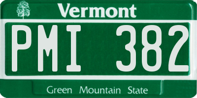 VT license plate PMI382
