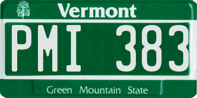 VT license plate PMI383