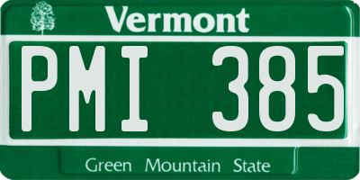 VT license plate PMI385