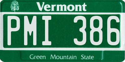 VT license plate PMI386