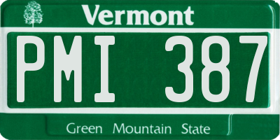 VT license plate PMI387