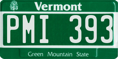 VT license plate PMI393