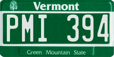 VT license plate PMI394