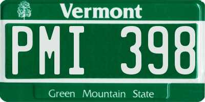 VT license plate PMI398