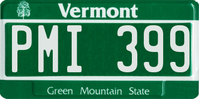 VT license plate PMI399