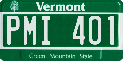 VT license plate PMI401