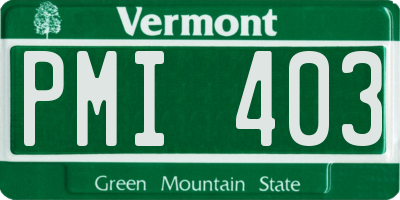 VT license plate PMI403
