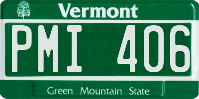 VT license plate PMI406