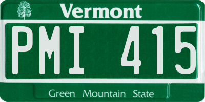 VT license plate PMI415