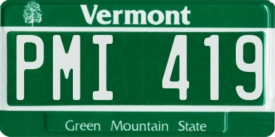 VT license plate PMI419