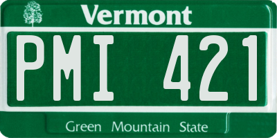 VT license plate PMI421