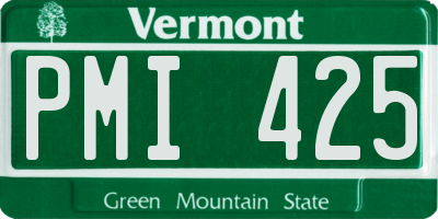 VT license plate PMI425