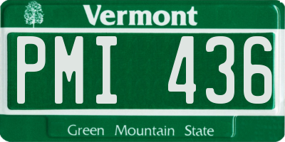VT license plate PMI436